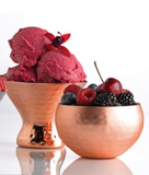 Copper Hammered Double Walled Bowl 25cl - Set of 2