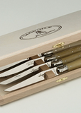 Laguiole Horn Handle Serrated Steak Knife - Presentation Box of 6