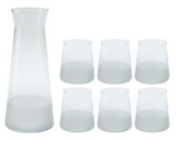 LUCA Carafe 1.145Lt with 6 Tumblers 380ml - Matt Frosted White