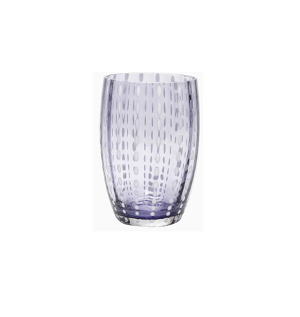 Zafferano Perle Tumbler Glass Lavender 320ml, Set of 6