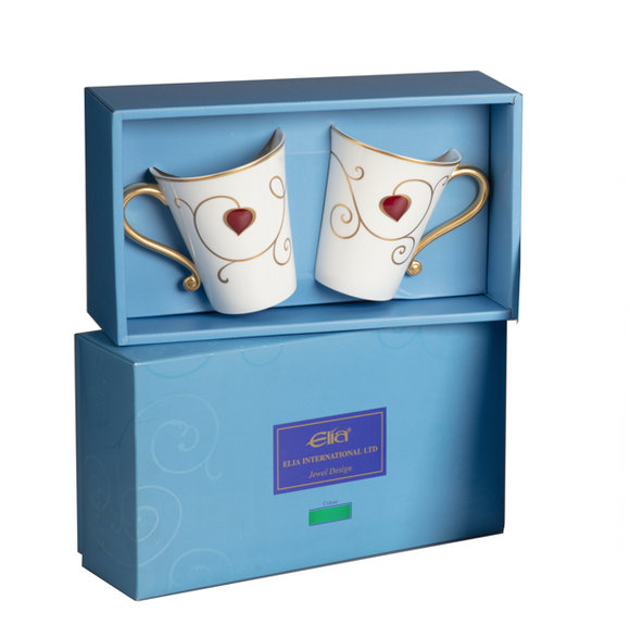 Elia Jewel Red/Gold Mug Gift Box