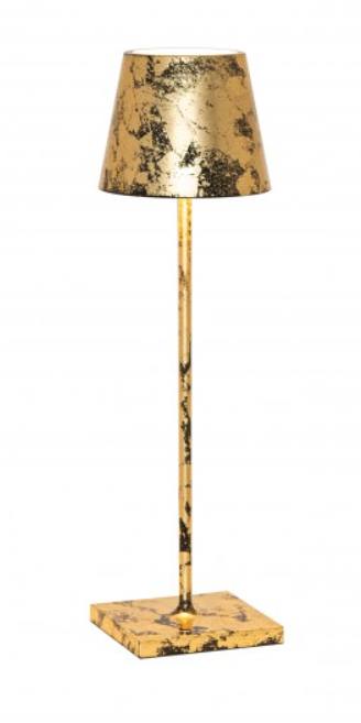 Zafferano Poldina Pro Table Lamp 38cm high - GOLD LEAF & BLACK CRACKLED