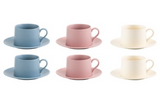 Zafferano Levante Tea Cup and Saucer (Set of 6) - MIxed Colours