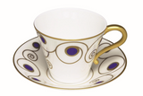 Elia Jewel Blue/Gold Tea Cup & Saucer Gift Box