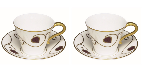 Elia Jewel Red/Gold Tea Cup & Saucer Gift Box
