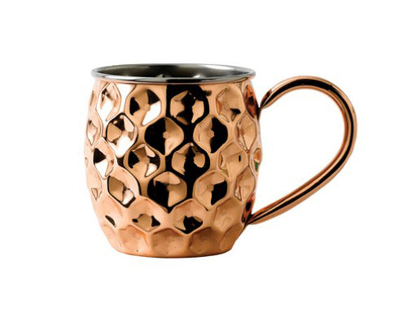Soiree Solid Copper Dented Cocktail Mug with Nickel Lining 480ml