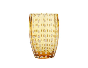 Zafferano Perle Tumbler Glass Amber 320ml, Set of 6
