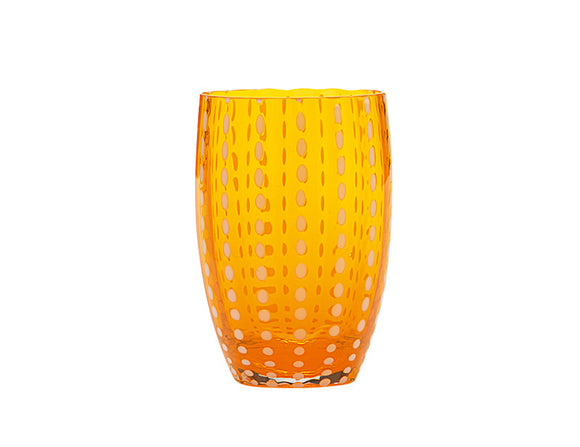 Zafferano Perle Tumbler Glass Orange 320ml, Set of 6