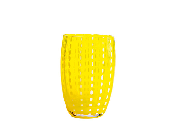 Zafferano Perle Tumbler Glass Yellow 320ml, Set of 6