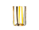 Zafferano Tirache Tumbler Glass Black & Orange 350ml, Set of 6