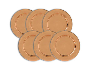 Charger Plate 33cm, Copper, Set of 6