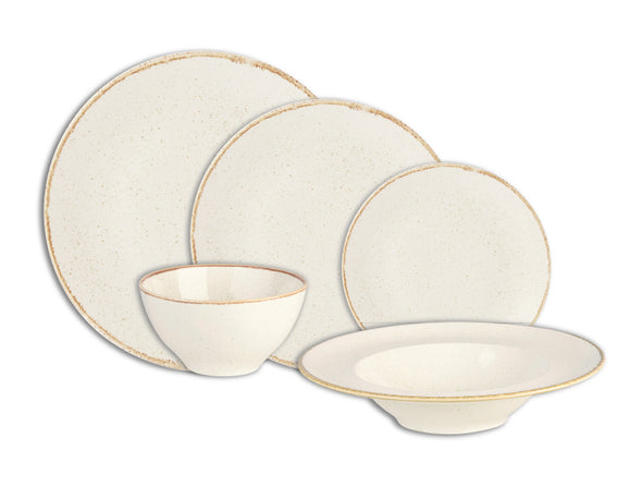 Rustic Seasons Dinner Set Oatmeal Décor, 20 Piece